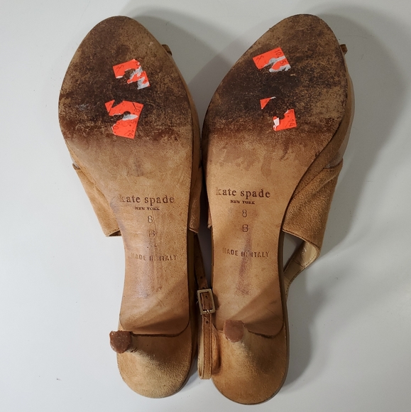 Kate Spade Slingback Peep Toe Suede Heels 8 - Picture 4 of 6